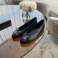 CHANEL BALLET FLATS ALL BLACK LAMBSKIN