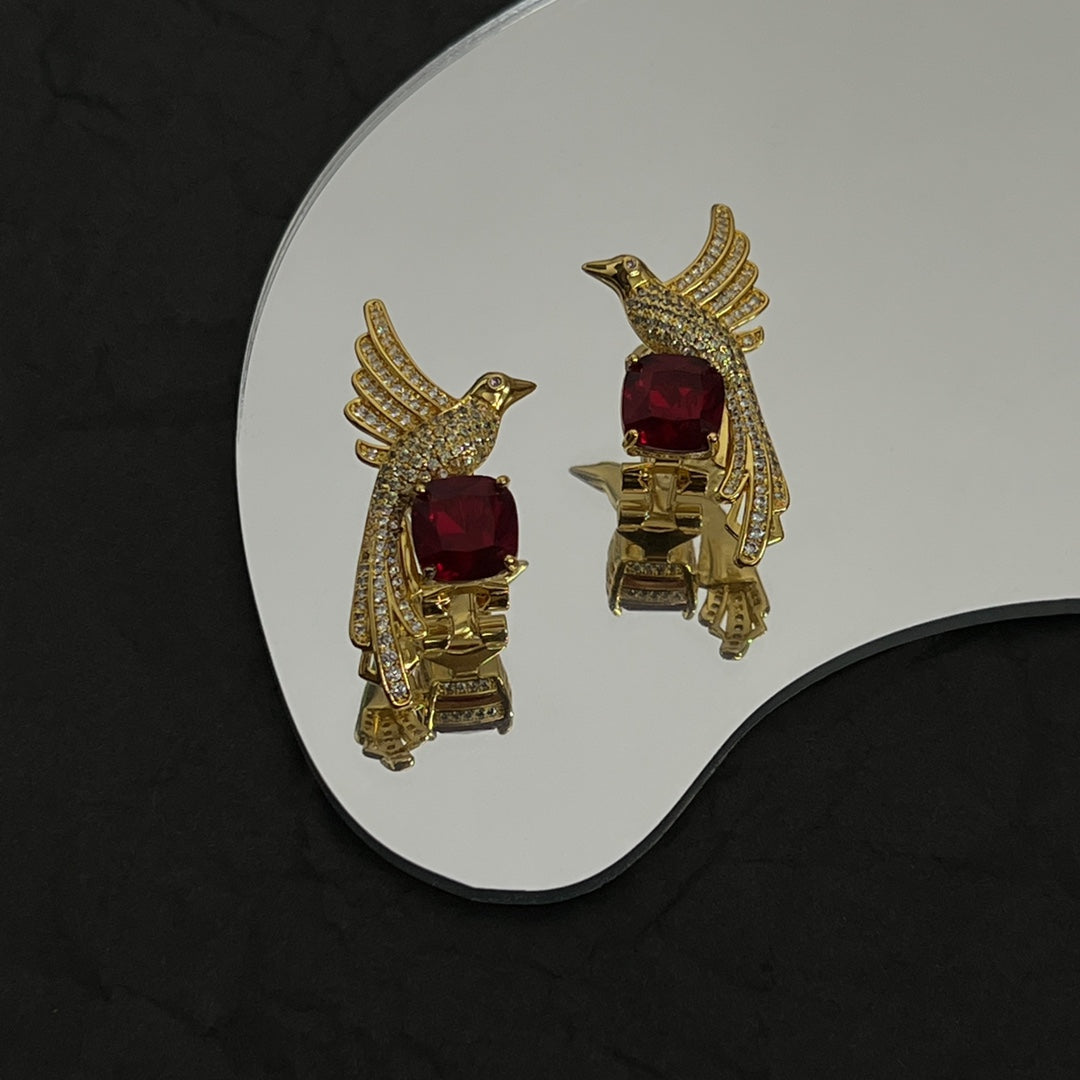 18K Tiffany Bird Diamonds Earrings